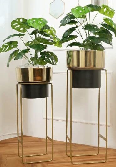 Planters for Indoor Plants Metal Planters with Stands & Indoor Plant Pots for Indoor Plants & Mid Century Plant Stands with Pots