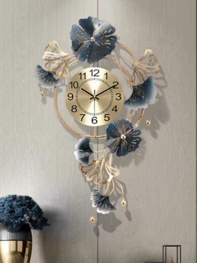 Antique Floral Metal Design Wall Clock