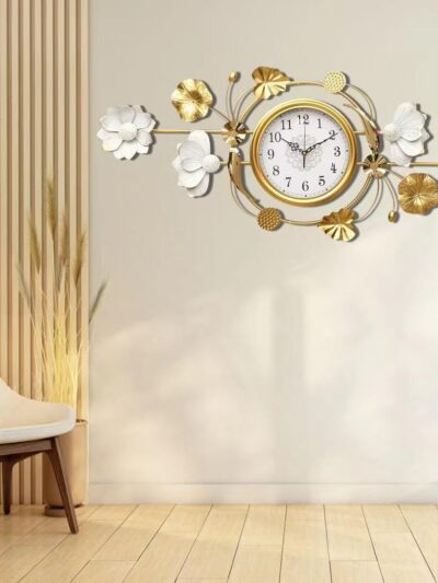 Decorative Wall ClockFlower Non Ticking Metal Wall Clock Art Design