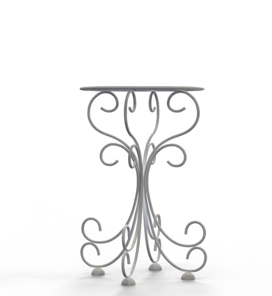 White metal plant stand for patio decor