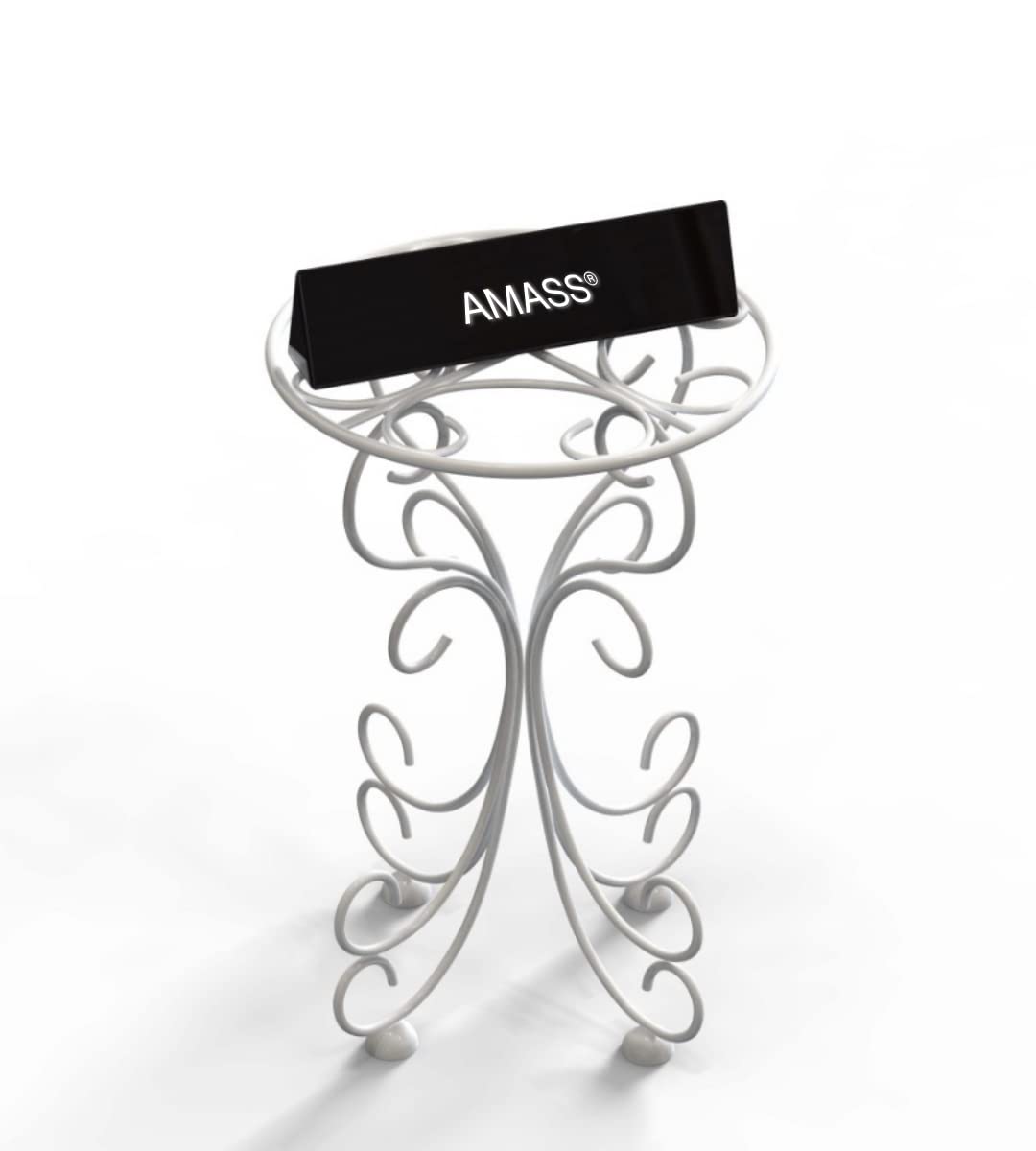 White metal plant stand with 1-tier shelf for multiple plants