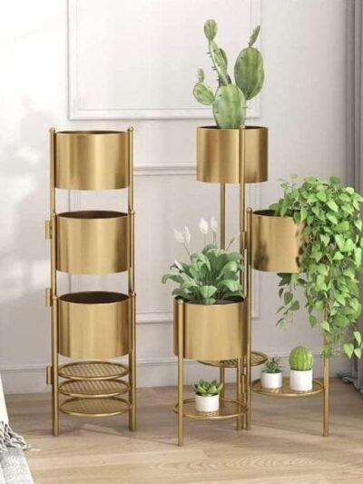 Amass Handicrafts 6-Tier Foldable Plant Stand - Gold