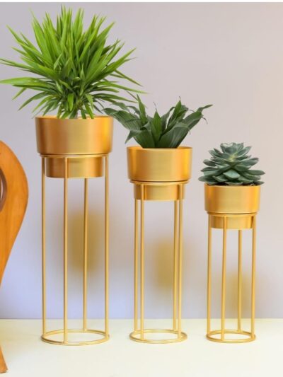 Gold iron plant stand for indoor plants
